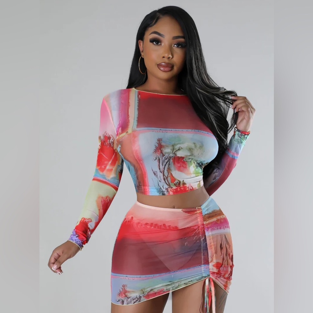 Mesh Skirt and Top Set